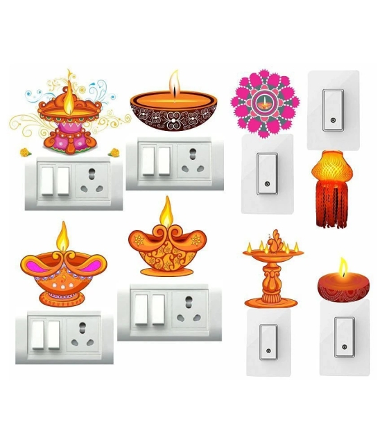 Decor Villa Deepak Switch Board Sticker Festive Sticker ( 20 x 38 cms )