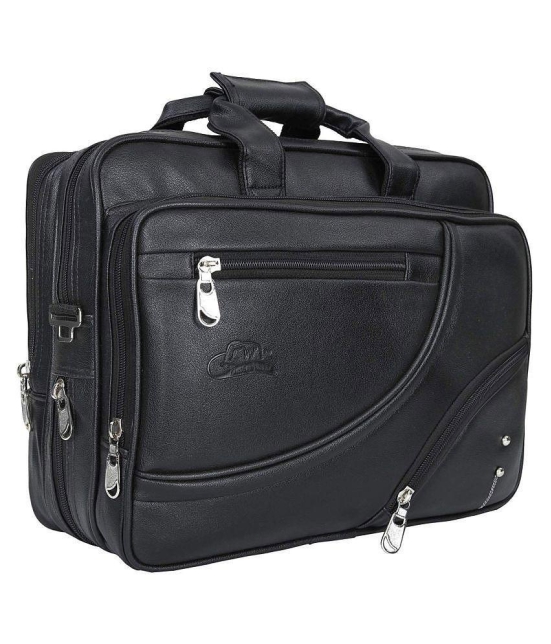 Leather World Office Laptop bag Black P.U. Office Bag