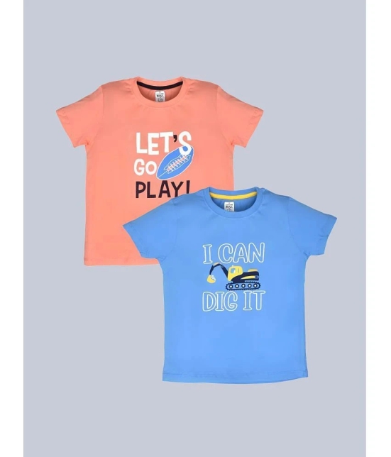 Lux Cozi - Blue Cotton Boys T-Shirt ( Pack of 2 ) - None