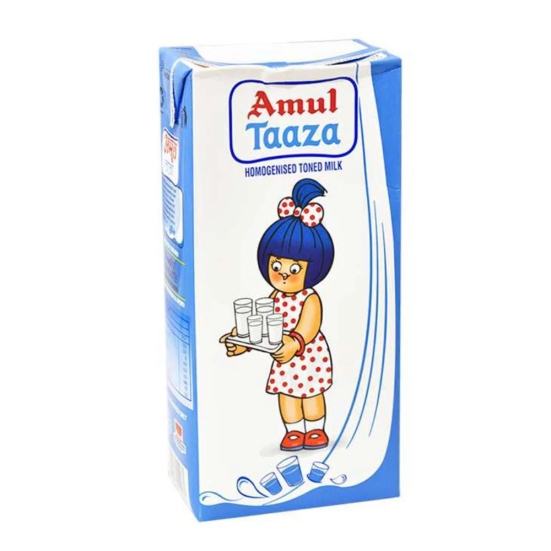 Amul Taaza Milk 1 Ltr, 1 Pc