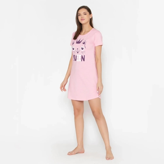 Women Cotton Sleepshirt - Orchid Pink Orchid Pink XL