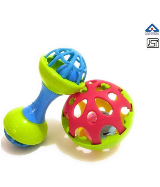 THRIFTCART - Soft Plastic Rubber Body Rolling Hand Bell Ball Baby Rattle Toy Rattle Bell Toy for Babies(Multi Color)(Set of 1)