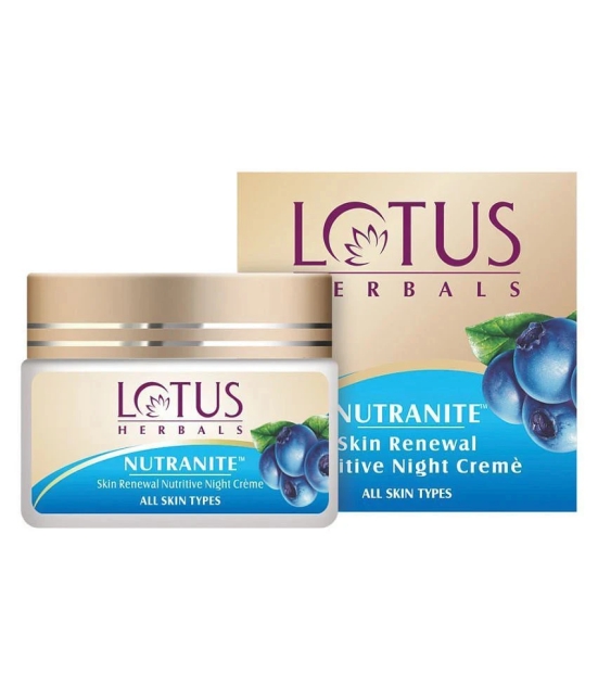 Lotus Herbals Nutranite Skin Renewal Nutritive Night Cream, For All Skin Types, 50g