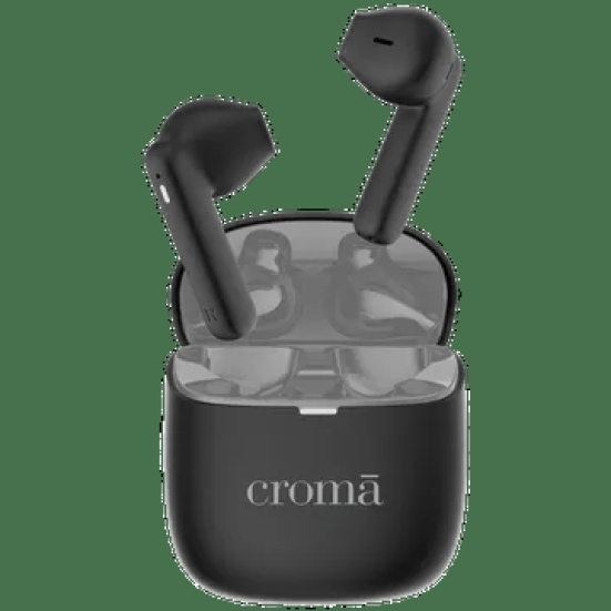 Croma TWS Earbuds (Fast Charging, Black)