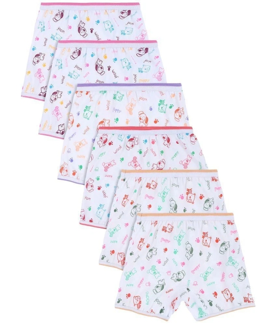 DYCA Pack of 6 Cotton Girls Bloomers ( White ) - None