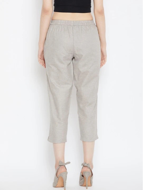 Women Grey Relaxed Pleated Cigerette Trousers