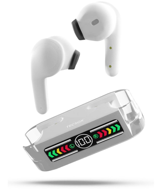 Tecsox Max 12 Type C Bluetooth Earphone In Ear Comfortable In Ear Fit White