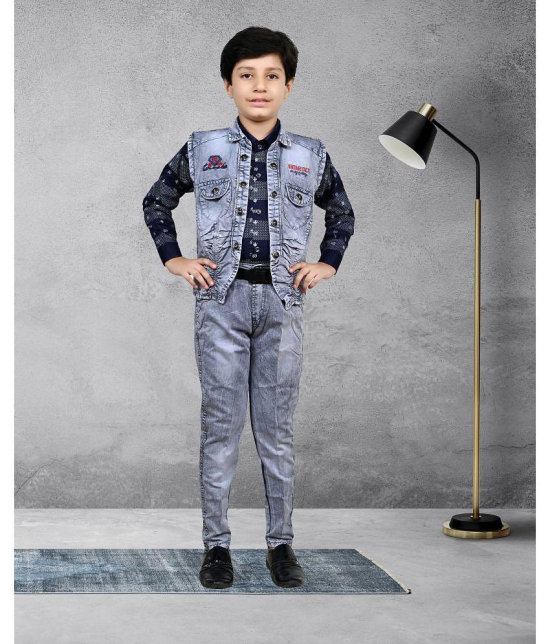 Arshia Fashions Grey Denim Boys Shirt & Jeans ( Pack of 1 ) - None