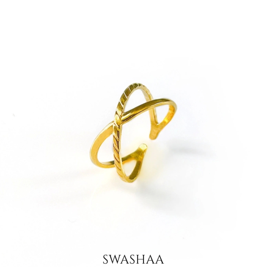 Sabrine 18K Gold Plated Ring-Gold