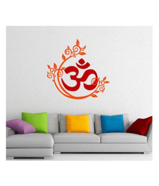 Asmi Collection Beautiful Floral Om Religious & Inspirational Sticker ( 60 x 60 cms )