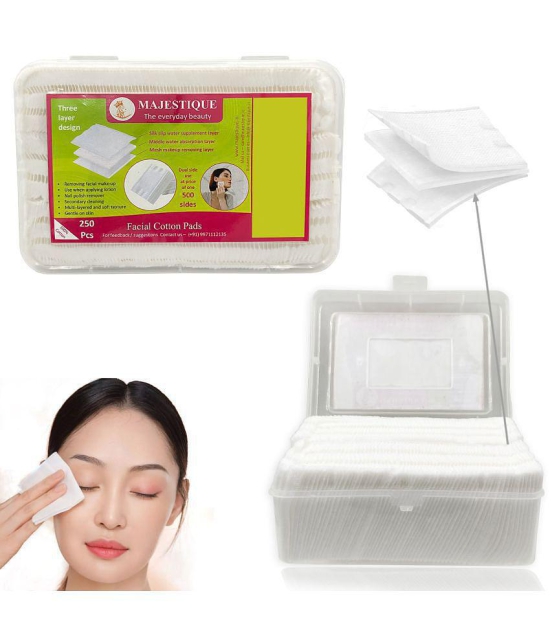 Majestique 250Pcs Soft Touch Facial Cotton Pads Makeup Remover Wipes For Cleansing