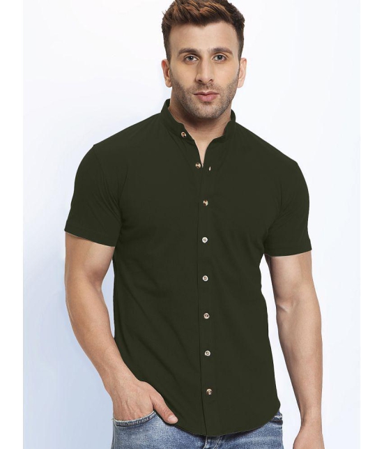 GESPO - Olive Cotton Blend Regular Fit Mens Casual Shirt ( Pack of 1 ) - None