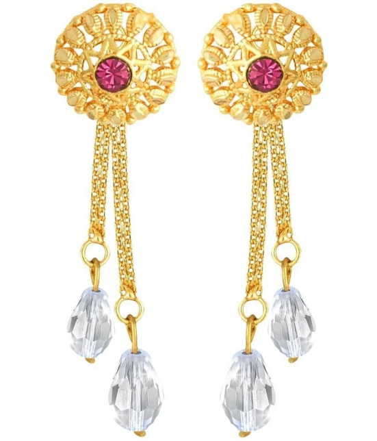 Vighnaharta Golden Drop Earrings ( Pack of 1 ) - Golden