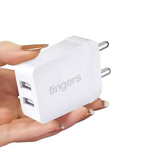 Fingers PA Dual USB power adapter(No Cable) (White)