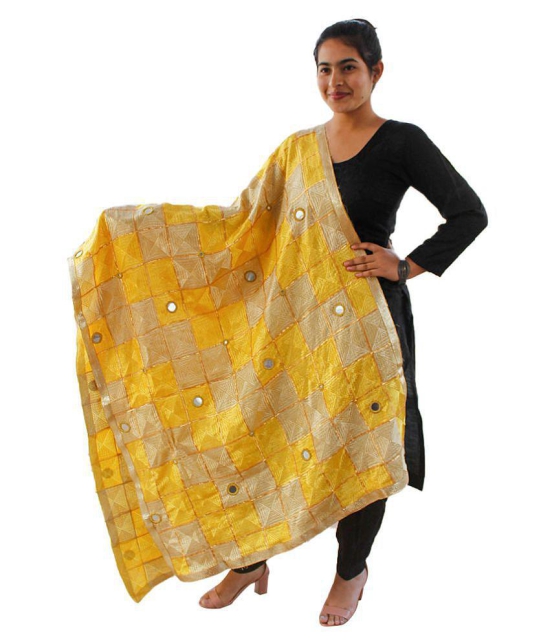 Sahej Suits & Phulkari Yellow Chiffon Dupatta