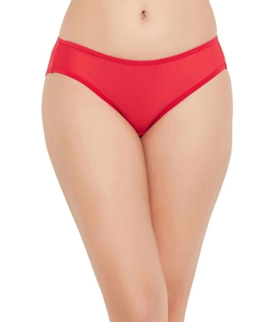 Clovia Pack of 1 Lace Solid Womens Bikini ( Red ) - None