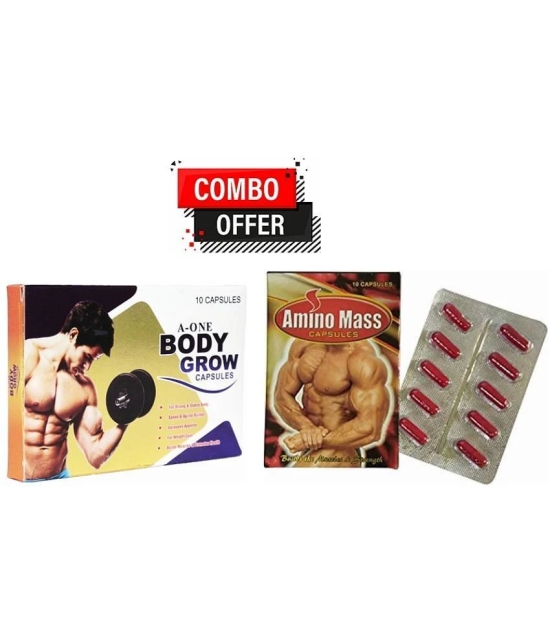 Dr. Chopra G&G Amino Mass Capsule 10no.s & A-One Body Grow Capsule 10 no.s Unflavoured Pack of 2