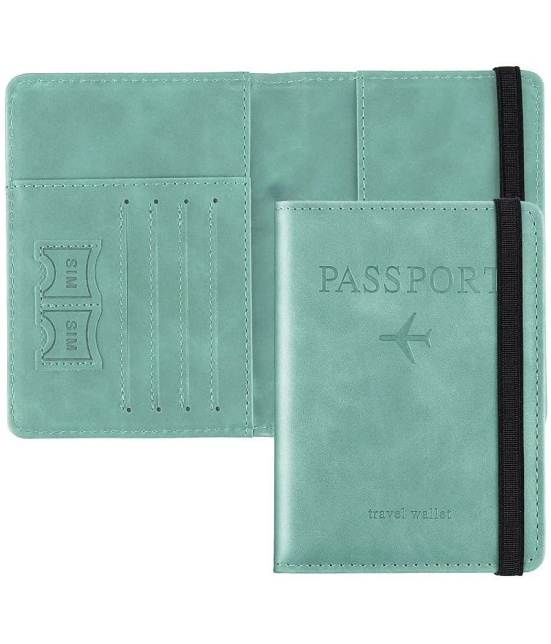 House Of Quirk Leather Green Womens Passport Holder ( Pack of 1 ) - Green