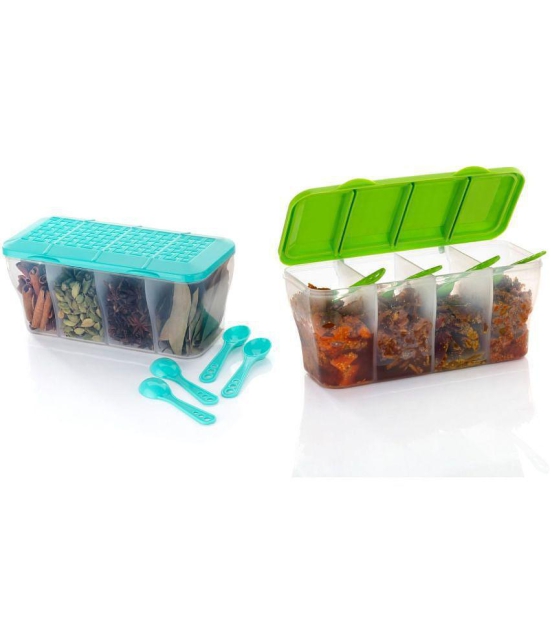 Analog Kitchenware Dal/Masala/Vegetable Plastic Multicolor Pickle Container ( Set of 2 ) - Multicolor