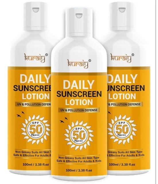 KURAIY SPF 50 PA+++ Sunscreen UV Lotion sunblock 75ML PACK OF 3