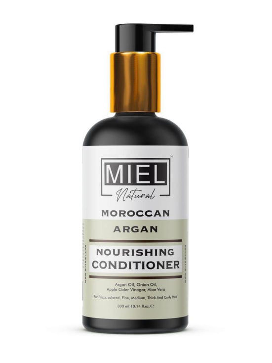 Miel Natural Moroccan Argan Nourishing Conditioner with Argan Oil, Onion Oil, ACV, Coconut oil 300ml