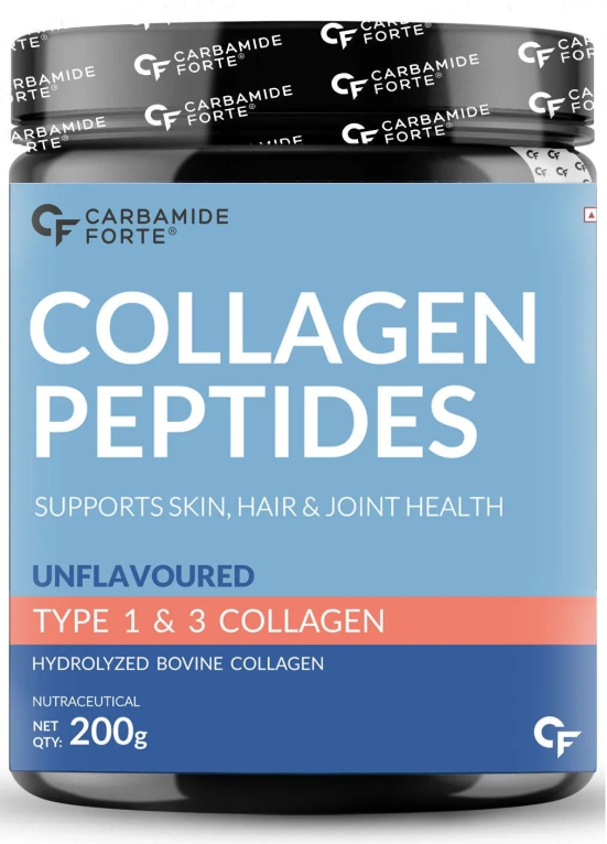 Carbamide Forte Hydrolyzed Collagen Powder, 200g | with Type 1 & 3 Collagen Peptides | Unflavored