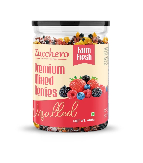 Zucchero Premium Mixed Berries, Unsalted, 400G (Blueberry, Cranberry, Black Currant, Strawberry, Cherry)