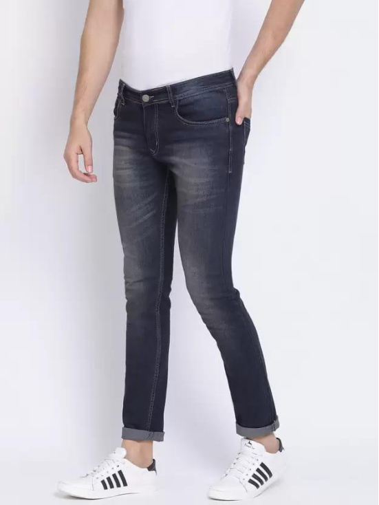 Men Skinny Mid Rise Blue Jeans