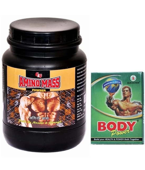 Rikhi Body Power Capsule 10 no.s & Amino Mass Powder 300 gm Chocolate