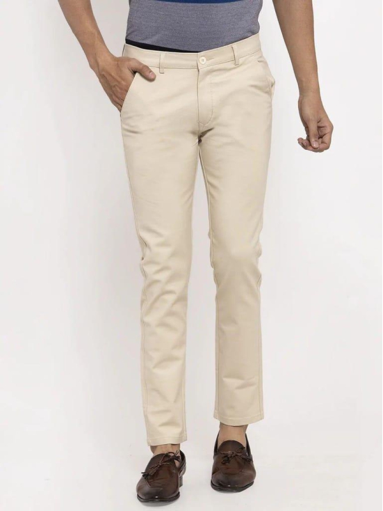 Rodamo  Men Khaki Slim Fit Chinos Trousers