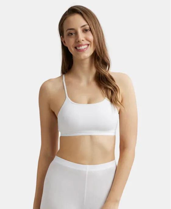 Jck Panty Cami  Sports Bra Jck- Panty Cami Sports Bra Crop Top Starters Bra 1351-S / White