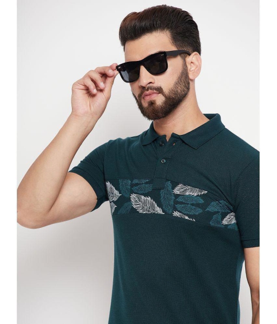 MXN - Dark Green Cotton Blend Regular Fit Men's Polo T Shirt ( Pack of 1 ) - None