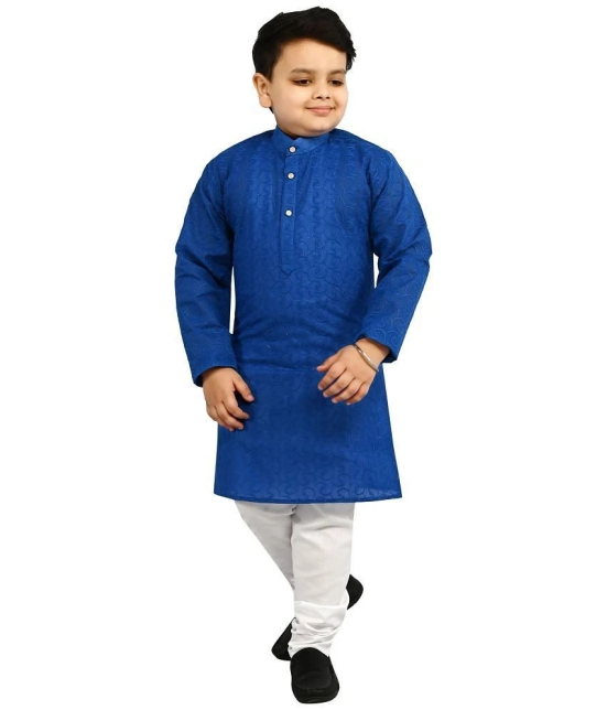 Arshia Fashions Blue Cotton Blend Boys Kurta Sets ( Pack of 1 ) - None