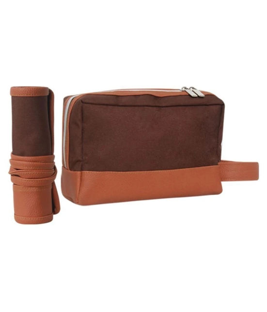 PrettyKrafts Brown Travel Kit - 2 Pcs - Brown