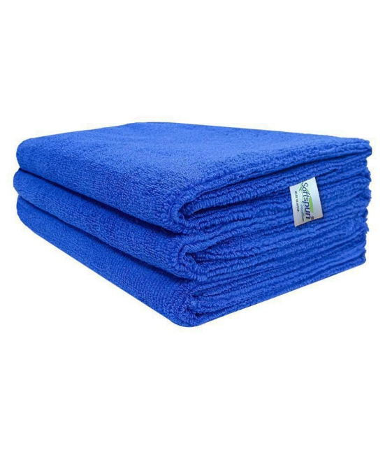 SOFTSPUN Microfiber Cloth - 3 pcs - 40x40 cms - 340 GSM Blue - Thick Lint & Streak-Free Multipurpose Cloths - Automotive Microfibre Towels for Car Bike Cleaning Polishing Washing & Detailing