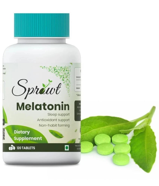 Sprowt Melatonin 10mg for better sleep | Antioxidant Support & Non-Habit Forming - 120 Veg Tablets