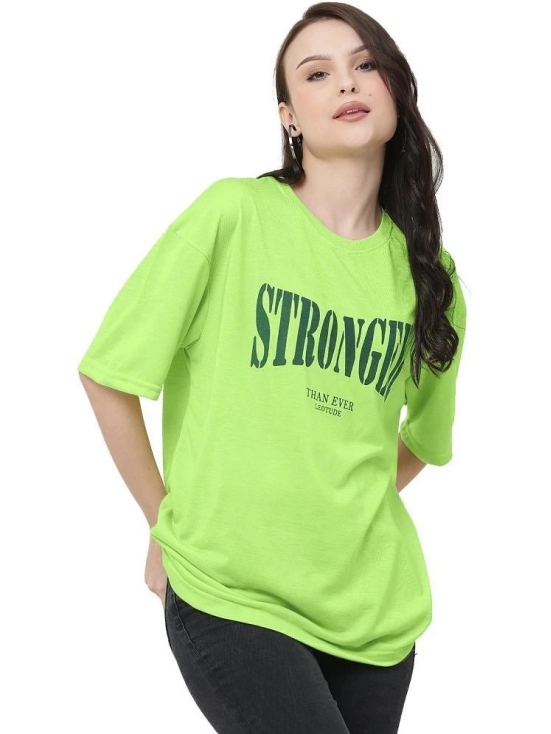 Leotude Green Cotton Blend Womens T-Shirt ( Pack of 1 ) - None