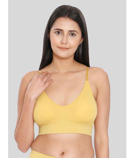 ILRASO - Mustard Nylon Removable Padding Women's Plunge Bra ( Pack of 1 ) - None