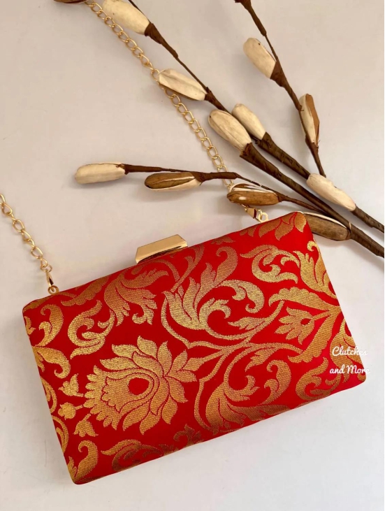 Copy of Kala Banarsi Clutch Red