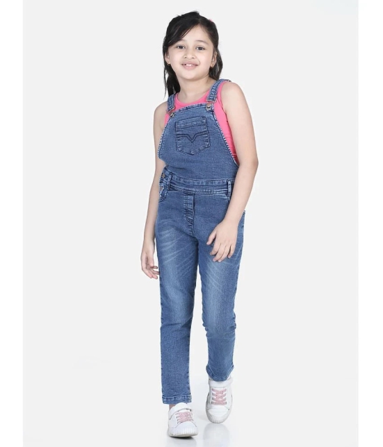 StyleStone Girls Distressed Denim Dungaree (T-shirt not included) - None