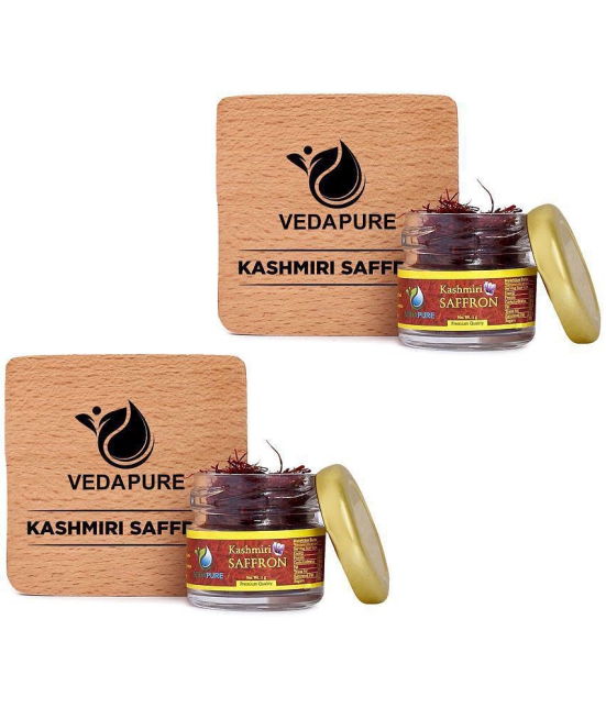 Vedapure Finest A++ Grade Original Kashmiri Saffron/Kesar For Pregnant Women, Skin 1 Gram- (Pack of 2)