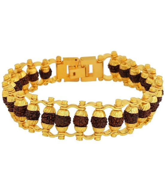 PAYSTORE Gold Plated Beaded Rudraksha Bracelet for Men - None