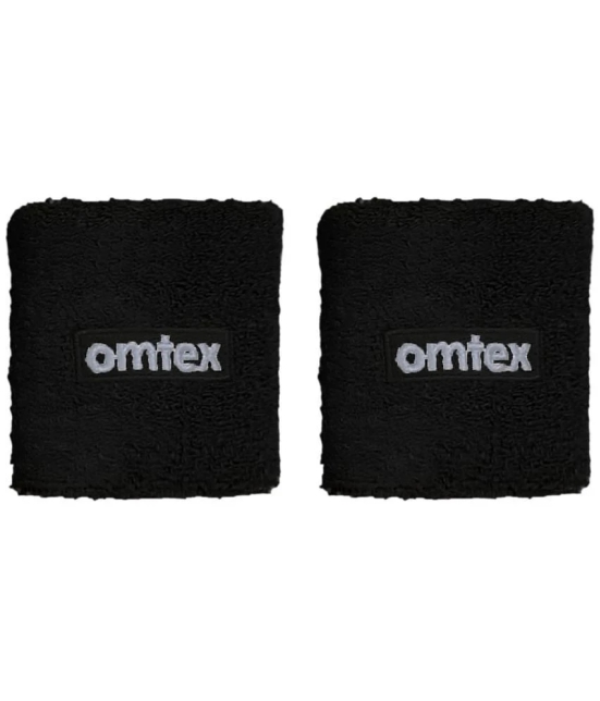 Omtex - Black Cotton Wrist Band ( 3 Pairs ) - One Size