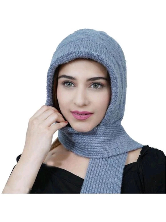 Whyme Fashion Gray Woollen Womens Headwrap ( Pack of 1 ) - Gray