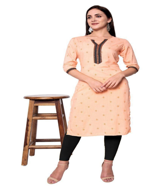 GOD BLESS Peach Rayon A-line Kurti - S