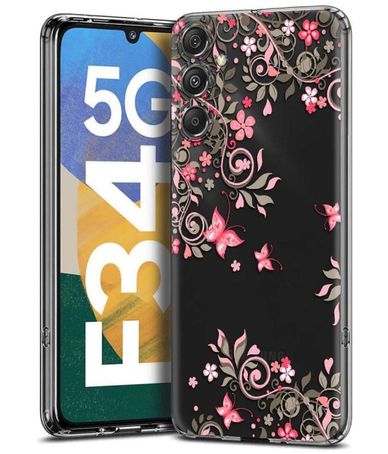 Fashionury Multicolor Printed Back Cover Silicon Compatible For Samsung Galaxy F34 5G ( Pack of 1 )