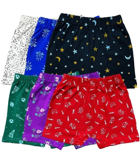 Diaz - Multicolor Cotton Girls Bloomers ( Pack of 6 ) - None