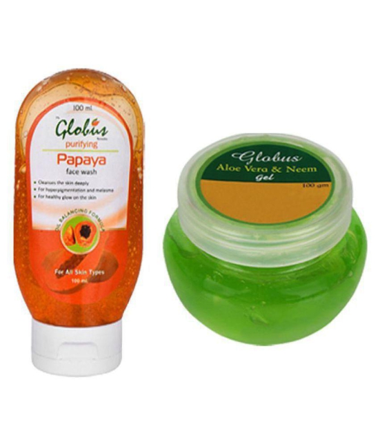 Globus Aloe Gel & Globus Aloe Face Wash Combo Pack of 2