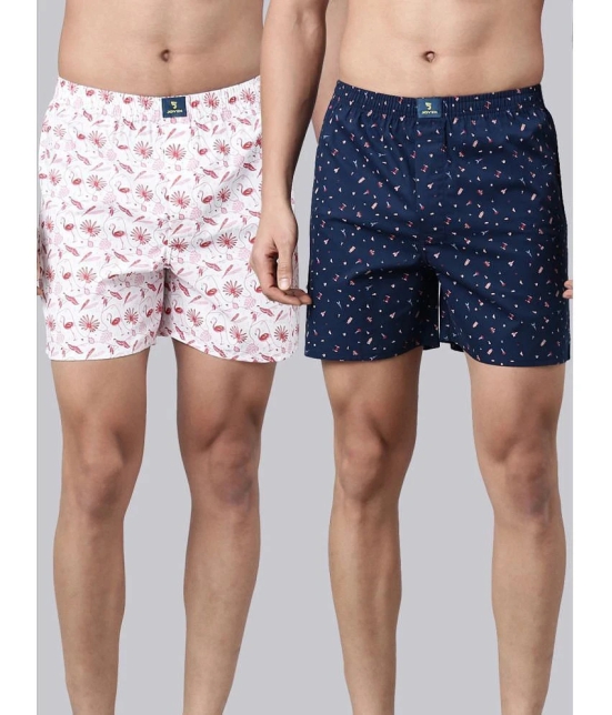 Joven White Cotton Mens Boxer- ( Pack of 2 ) - None