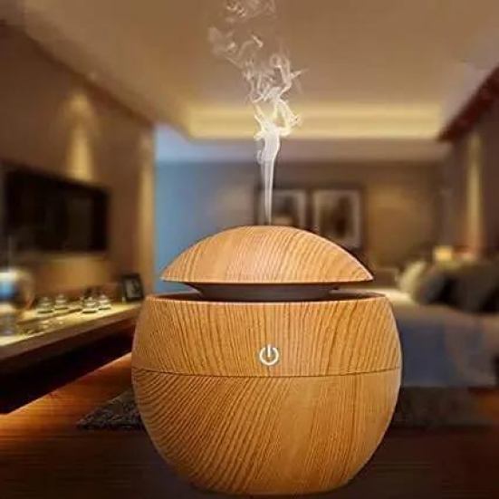 Wooden Cool Mist Humidifiers Essential Oil Diffuser Aroma Air Purifier Humidifier with Colorful Change for Car, Office, Babies, for Home, Room